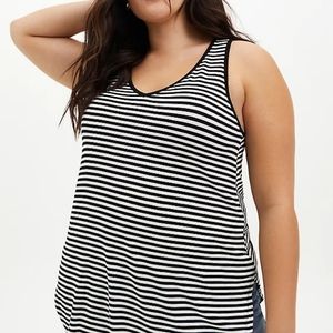 SUPER SOFT BLACK & WHITE STRIPE FAVORITE TUNIC TANK